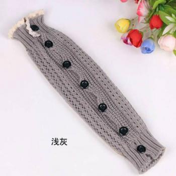 Side Button Hollow Knitted Leg Warmers