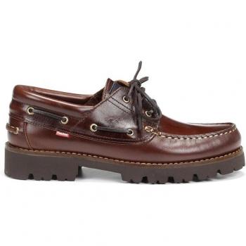 Fluchos - Náuticos de hombre en color marrón oscuro y fabricados en piel