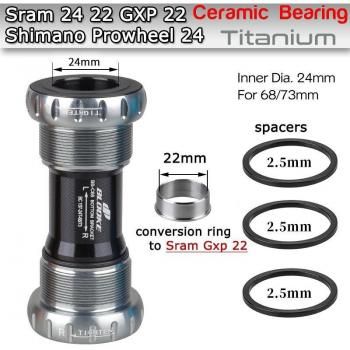 BLOOKE MTB Ceramic Bottom Bracket Set 24/22mm Sealed Bearing