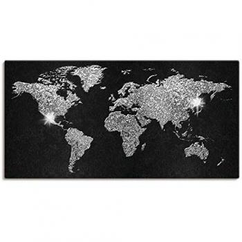 Artland Glitzerweltkarte – Outdoor‑Poster