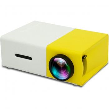 YG300 Portable Mini Projector - 1080P HD Yellow & White