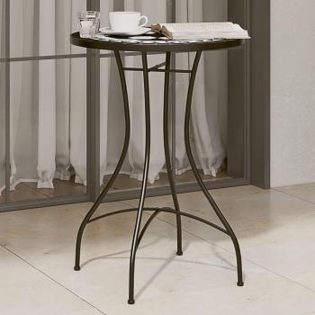 VidaXL Mosaic Bistro Table Black and White Ø50x70 cm Ceramic