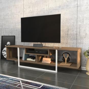 Asal 150 cm Wide Modern TV Unit for TVs Up To 63' - Walnut And White