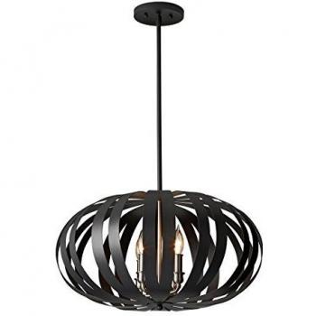 Lampadario a sospensione gabbia sferica media 4 luci nero E14 Woodstock