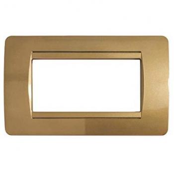 Sandasdon - Placca Classic 3M 4M 6M Compatibile Bticino Matix Oro, 4 posti