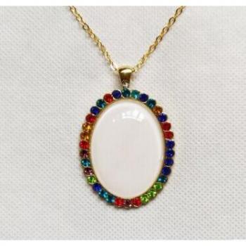 Collar blanco para sublimación, joyería DIY, 10 piezas por lote