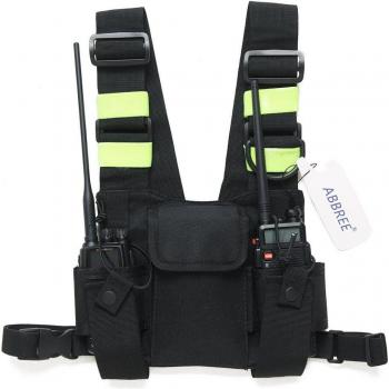 ABBREE Radio-Halterung in Brusttasche mit Pack-Rucksack für GP340 & BF UV‑5R