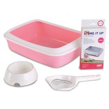 Savic Kitten Kattenbak Isis Startset Roze/Wit