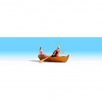 Bateau à rames HO avec 2 figurines assises - NOCH 16800