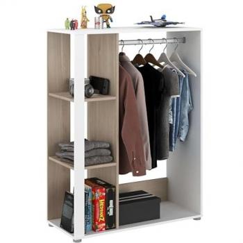 Armario Vestidor Boreal Blanco Mate y Roble Japonés 90x79 cm