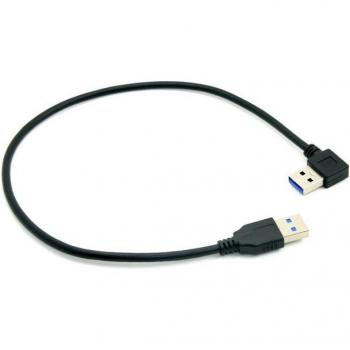 Cablecc 90 Grad USB 3.0 Typ A Stecker auf Gerade Typ Männlich Datenkabel 40cm