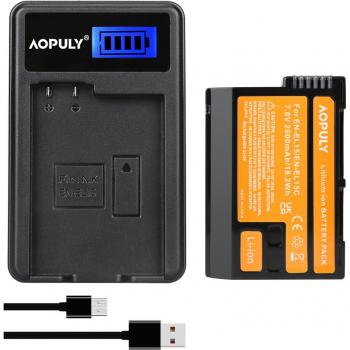 AOPULY EN-EL15 Dual Charger for Nikon D600 D800 D7000 Series