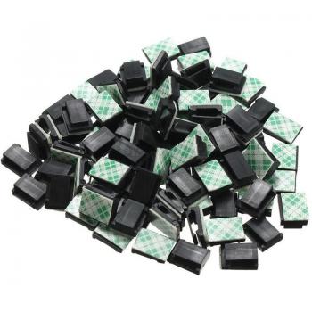 30x Cable Clip Holder Self-Adhesive Black