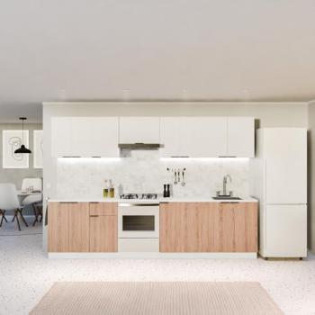 Blumfeldt WoodVista Meuble haut cuisine 60 cm, finition blanche, poignée aluminium, fermeture douce