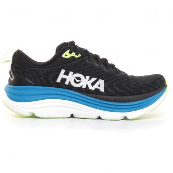 HOKA Men's Gaviota 5 Running Sneakers in Black/Electric Cobalt, Size 8.5