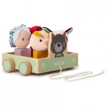 Lilliputiens - Auto picnic a trainare con inseritore forme - Lupo Louis