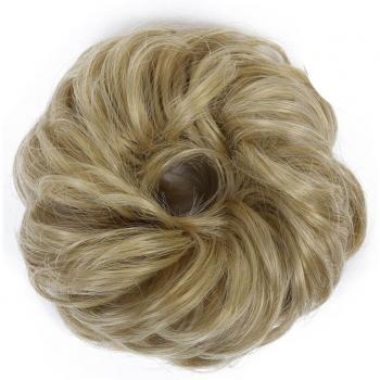 XNaira Cabello Postizo Rubio con Moño Negro