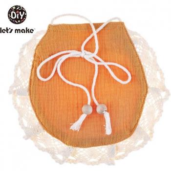 Cotton Lace Baby Bib - 1pc BPA Free Soft Feeding Muslin for Newborns