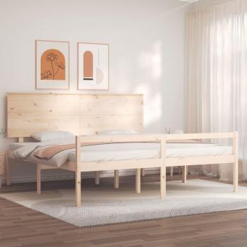 Tête de Lit Grand Bois Massif pour Personnes Âgées