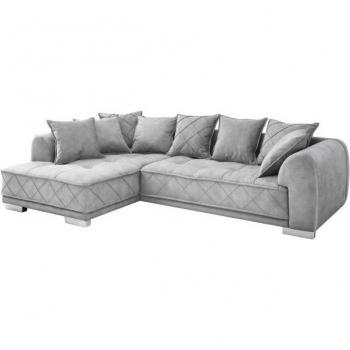 ED EXCITING DESIGN Ecksofa Sentina, mit Rückenkissen grau B/H/T: 319 cm x 73 cm x 194 cm grau