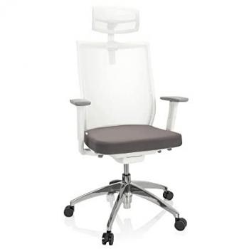 Profi Bürostuhl ASPEN WHITE PRO mit Armlehnen und Netzstoff