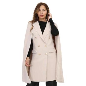 Manteau Chic à Poches Dorées
