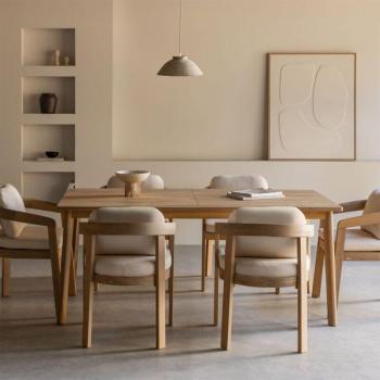 Tavolo Rettangolare Acacia Kaela + 6 Sedie Uleno – Sklum