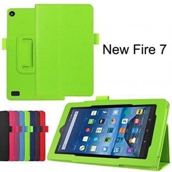 Xindaslim Fit Folio Premium piel vegana pie cubierta protectora Funda para Amazon Fire 7 Tablet