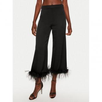 Pantalone Twinset Raso Nero con Piume 42