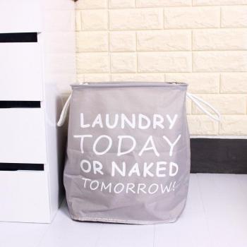 Foldable Grey Oxford Cloth Family Laundry Basket