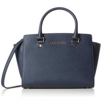 Michael Kors Md Tz Satchel - Bolsa de Asa Superior Mujer, color azul, talla 33x20x10 cm
