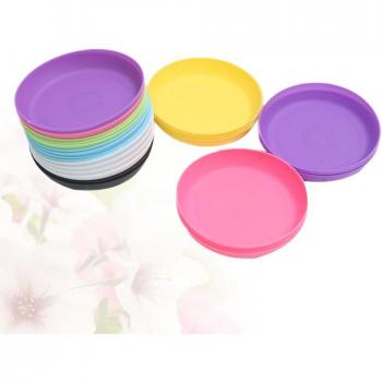 20-Pack Round Plastic Plant Pot Saucers - Assorted Colors