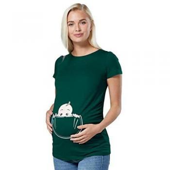 Happy Mama. Damen Baby in der Tasche T-Shirt Top Oberteil für Schwangere. 501p