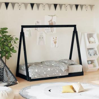 Scandinavian Style Black Kids Bed Frame 70x140 cm