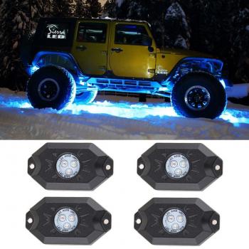Esyauto Multicolor Kits de Rock Luz de LED RGB con control remoto inalámbrico para coches Camión Exterior 4 Wheeler