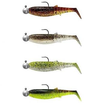 Savage Gear Kunstköder Cannibal Shad Mix 4 montierte Gummifische Gummiköder Softbaits, (Spar-Set), UV-aktiv, verführerische Aktion