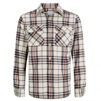 Sobrecamisa Jack & Jones Darren Cuadros Marrón Comfort Fit Hombre