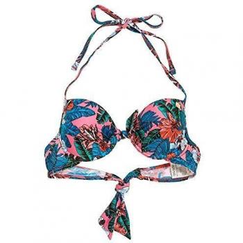 Top Bikini Superdry Pop Hibiscus Corallo Rosso M