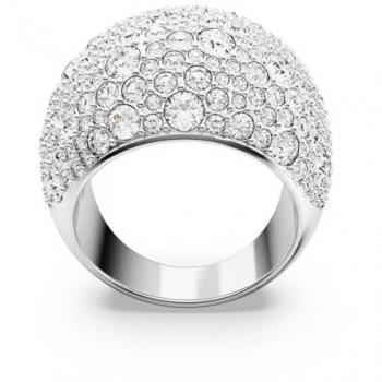 Swarovski Anello cocktail Sublima, Luna, Bianco, Placcato rodio 62