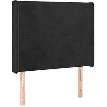 Cabecero con orejas de terciopelo negro 83x16x118/128 cm Vidaxl