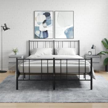 VidaXL Night Table Grey Sonoma 50cm H X 40cm W X 30cm D