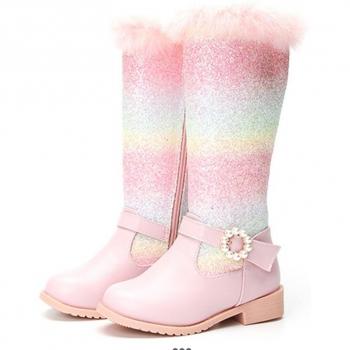Rainbow Knee-High Boots for Girls