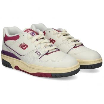 Zapatillas New Balance Unisex 550 Cuero Blanco/Rojo/Beige Talla 40