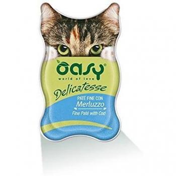 Oasy Delicatesse Patè con Merluzzo 85 gr Alimento Umido in Vaschetta per Gatti