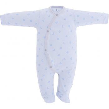 Pijama de bebé niño de algodón azul claro y blanco