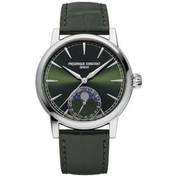 Frederique Constant Frédérique Classic Moonphase Men's Watch Green Leather