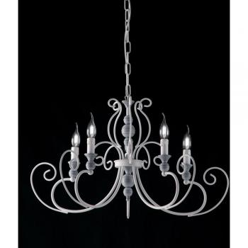 Lampadario Classico Chimera 5 Luci Bianco Contemporaneo