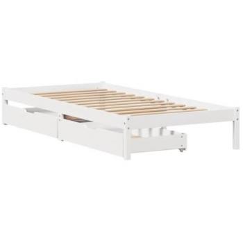 VidaXL Single Bed Frame White 90x190 cm Solid Wood Pine