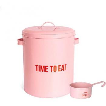 Bote para Pienso de Mascotas Fisura Time To Eat Rosa
