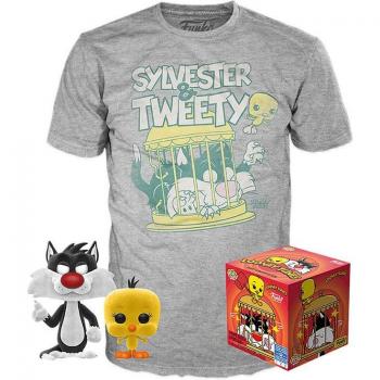 Looney Tunes POP! & Tee Set de Minifigura y Camiseta Sylvester & Tweety talla S